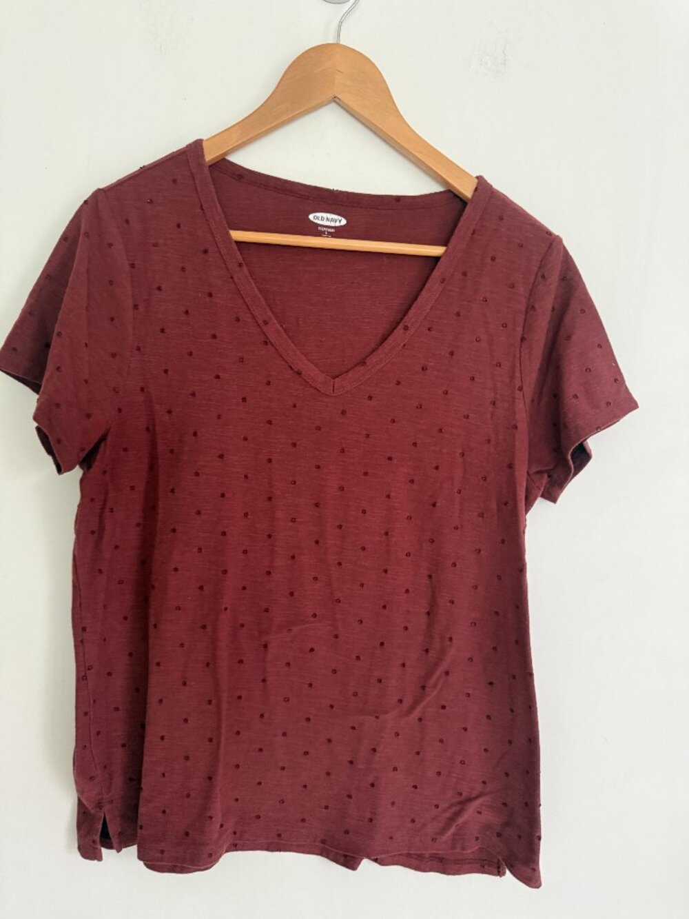 Old Navy Women Brown V Neck Short Sleeve Pullover T Shirt Size L
